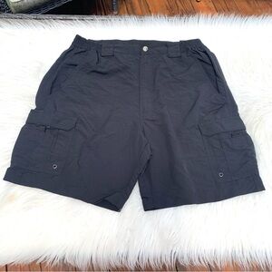 World Wide Sportsman Black Nylon Cargo Fishing Shorts Men 38
